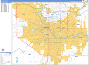 South Bend  Wall Map Basic Style